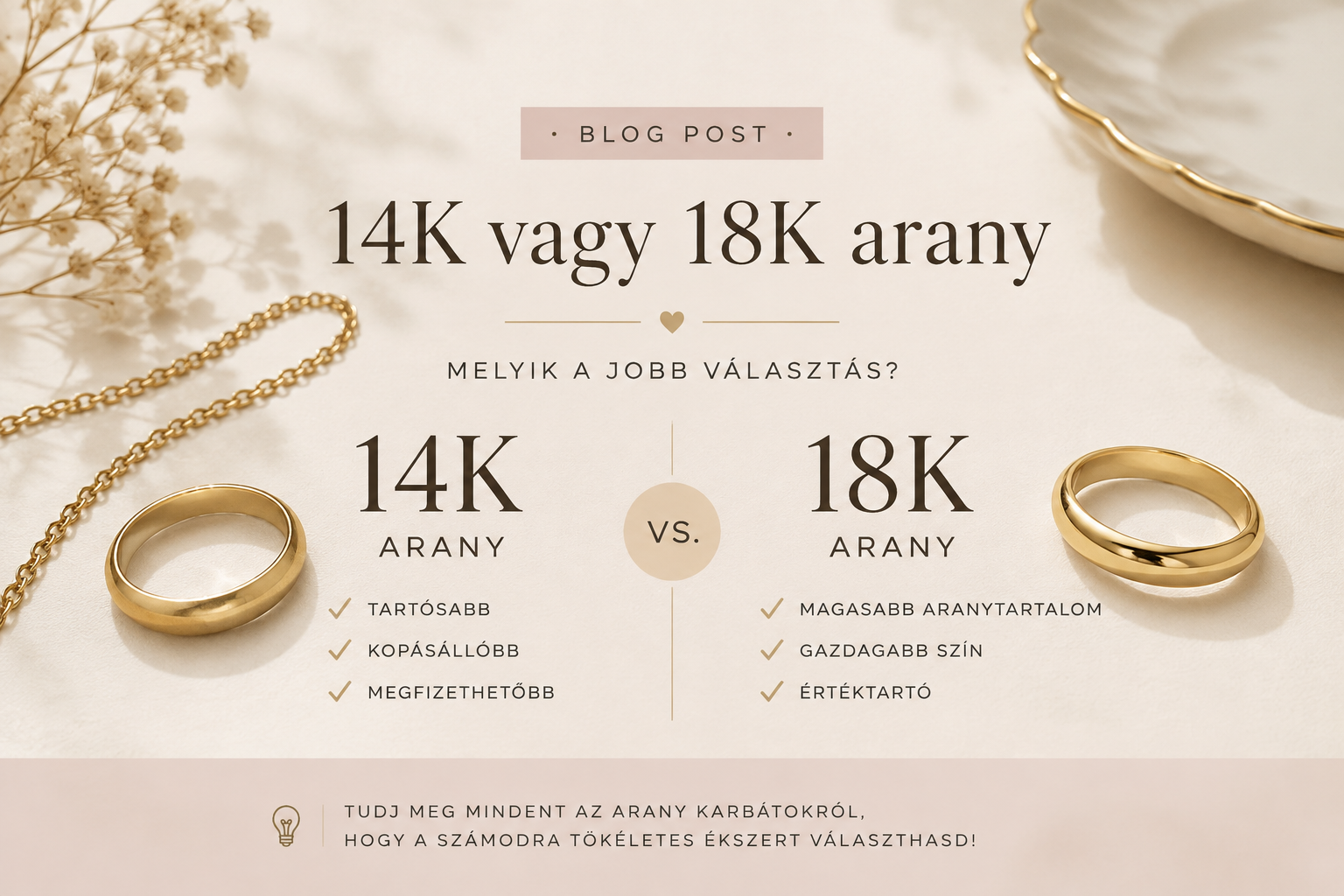 14 vagy 18 karátos arany? – Melyiket érdemes választani?