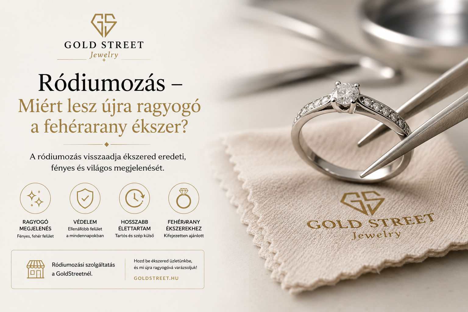 Ródiumozás – Miért lesz újra ragyogó a fehérarany ékszer?