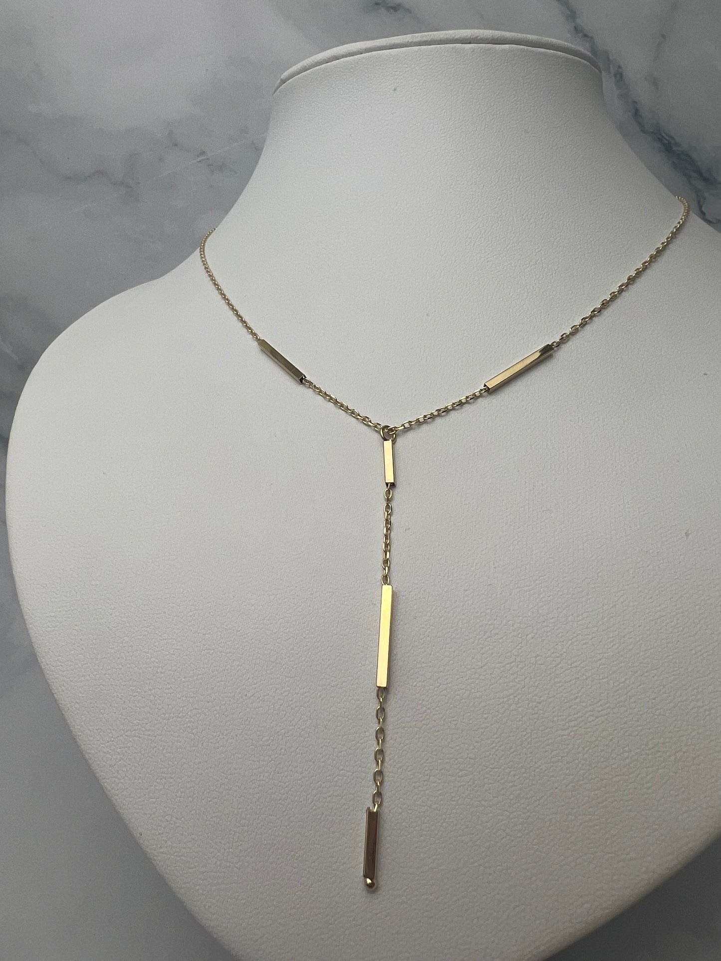 Szögletes betétes csüngős arany nyaklánc