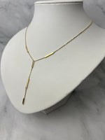 Szögletes betétes csüngős arany nyaklánc