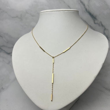 Szögletes betétes csüngős arany nyaklánc