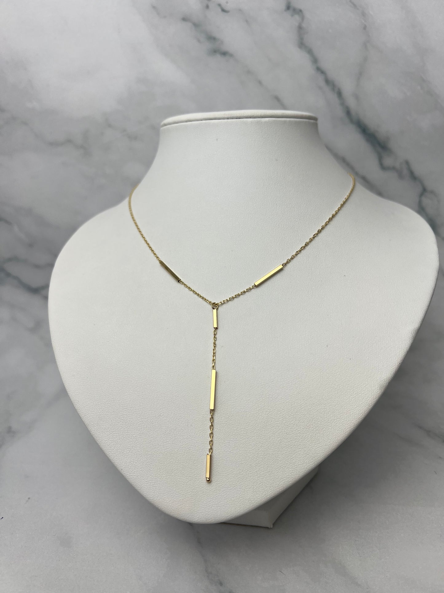 Szögletes betétes csüngős arany nyaklánc