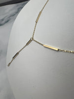 Szögletes betétes csüngős arany nyaklánc