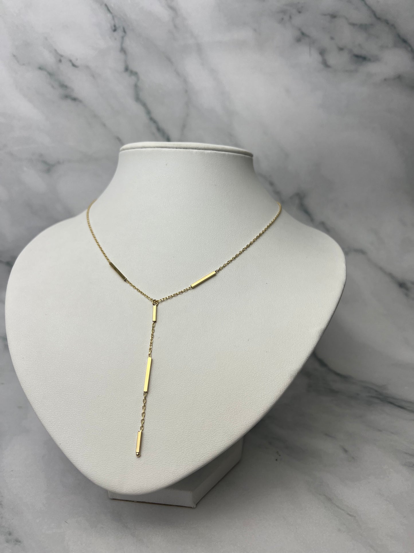 Szögletes betétes csüngős arany nyaklánc