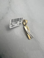 Bicolor cirkónia köves modern formájú arany medál