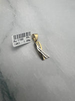 Bicolor cirkónia köves modern formájú arany medál