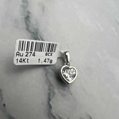 Button foglalatos cirkónia köves fehérarany medál