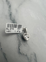 Button foglalatos cirkónia köves fehérarany medál