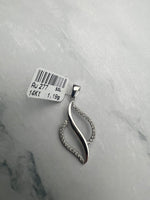 Absztrakt alakú cirkónia köves fehérarany medál