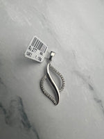 Absztrakt alakú cirkónia köves fehérarany medál