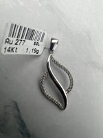 Absztrakt alakú cirkónia köves fehérarany medál