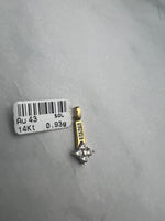 Extra modern fazonú arany medál fehér cirkónia kövekkel díszítve