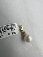 Gyöngyös arany medál pici fehér cirkónia kövekkel