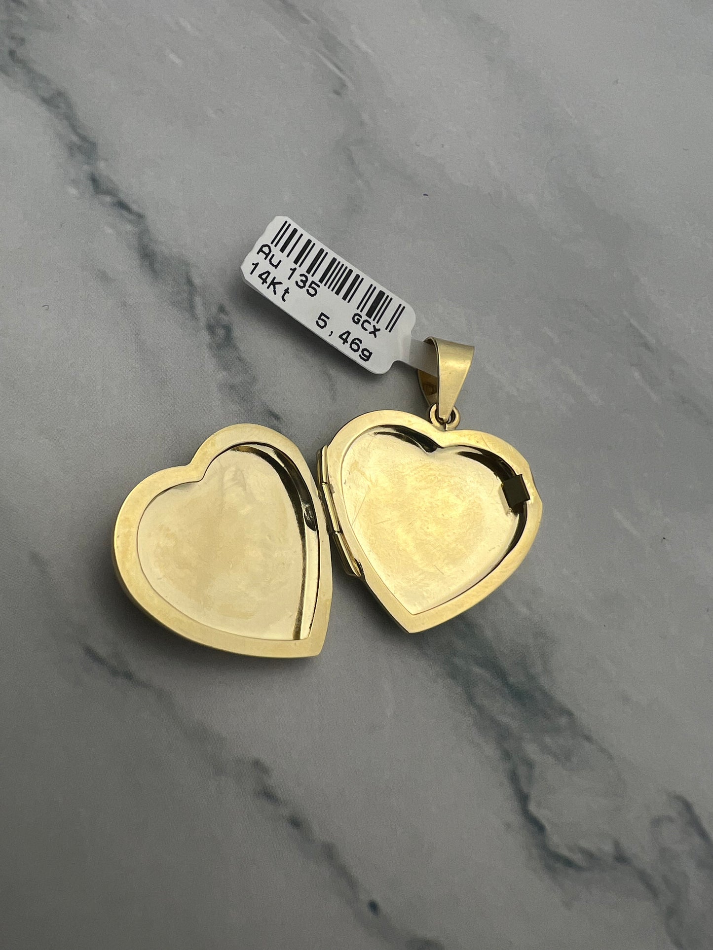 Kinyitható szives arany medál, gravírozható illetve fénykép tehető bele