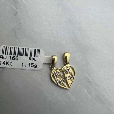 Szív arany medál, törhetö, best friend felirattal