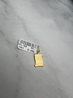 Pergamen alakú arany medál