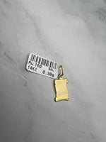 Pergamen alakú arany medál