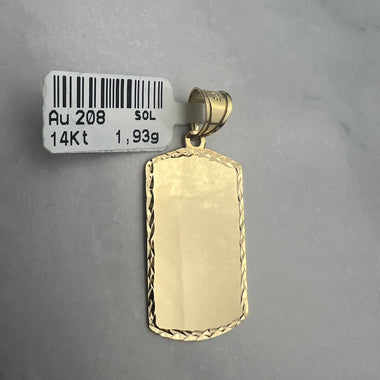 Gravírozható téglalap alakú arany medál