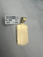 Gravírozható téglalap alakú arany medál