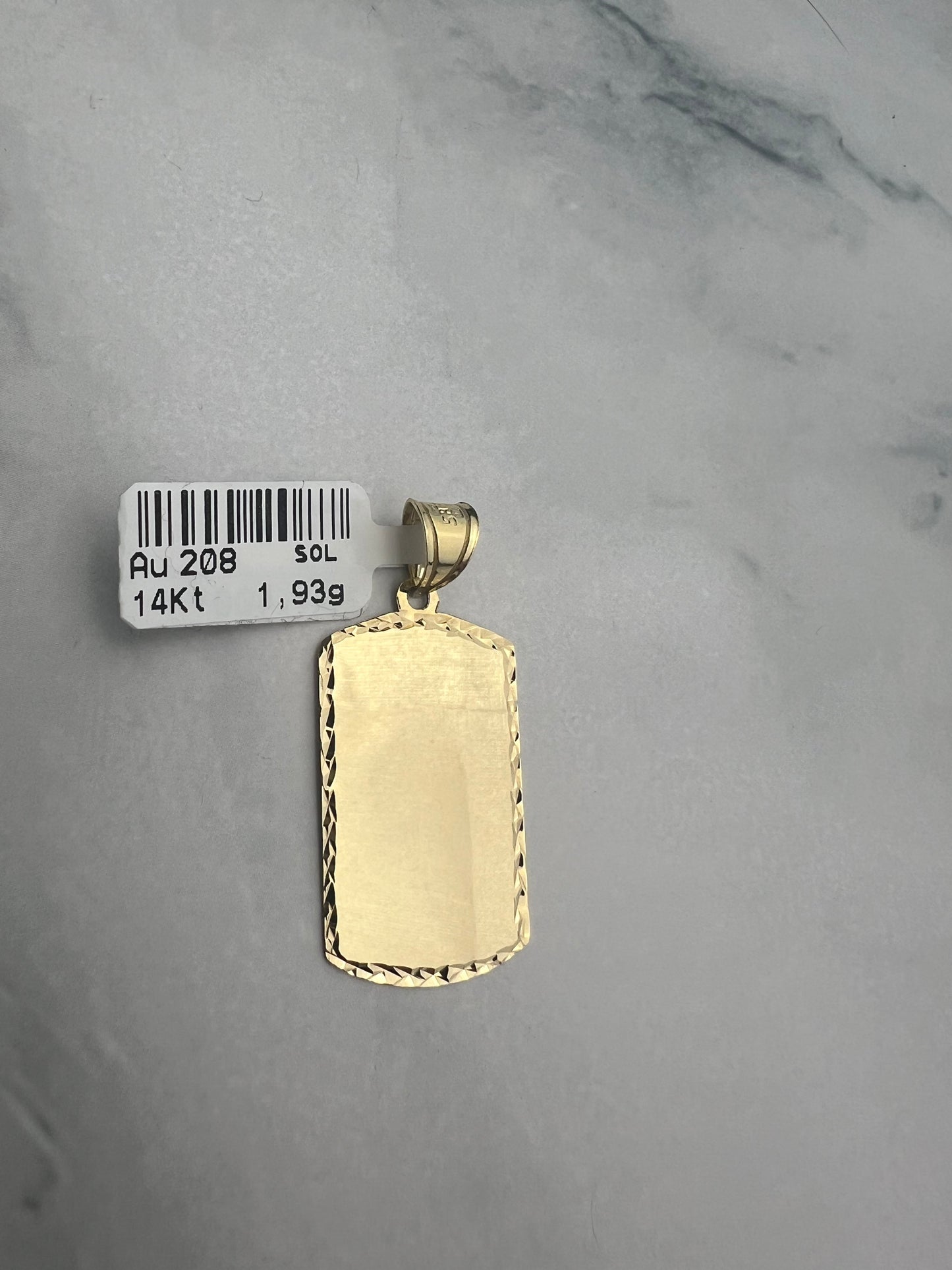 Gravírozható téglalap alakú arany medál