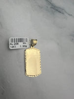 Gravírozható téglalap alakú arany medál