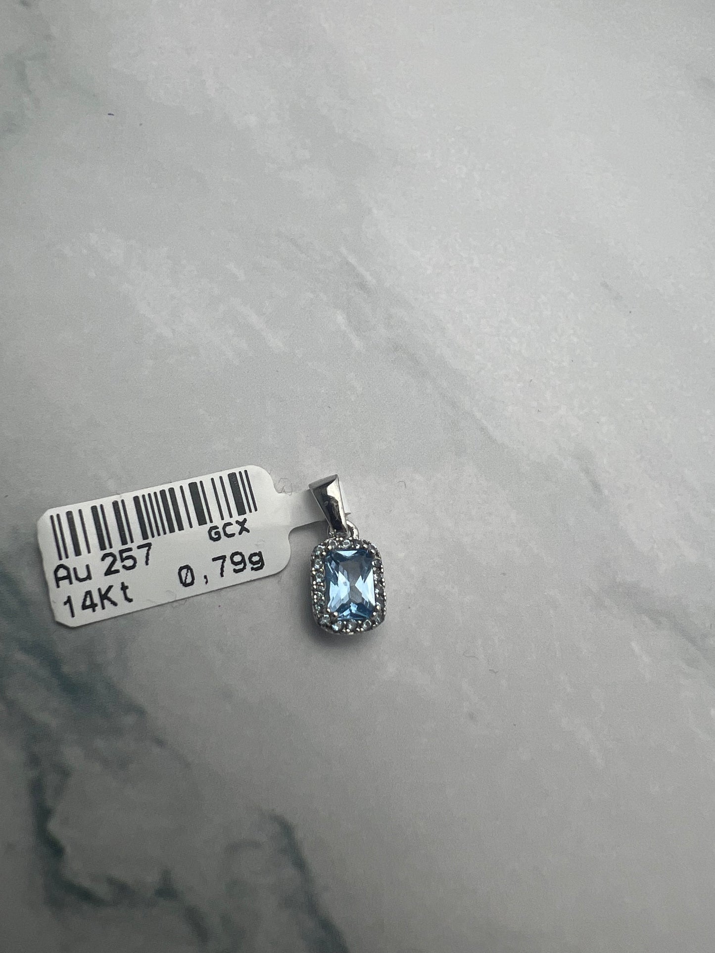 Kék köves fehérarany medál