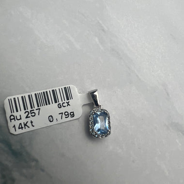 Kék köves fehérarany medál