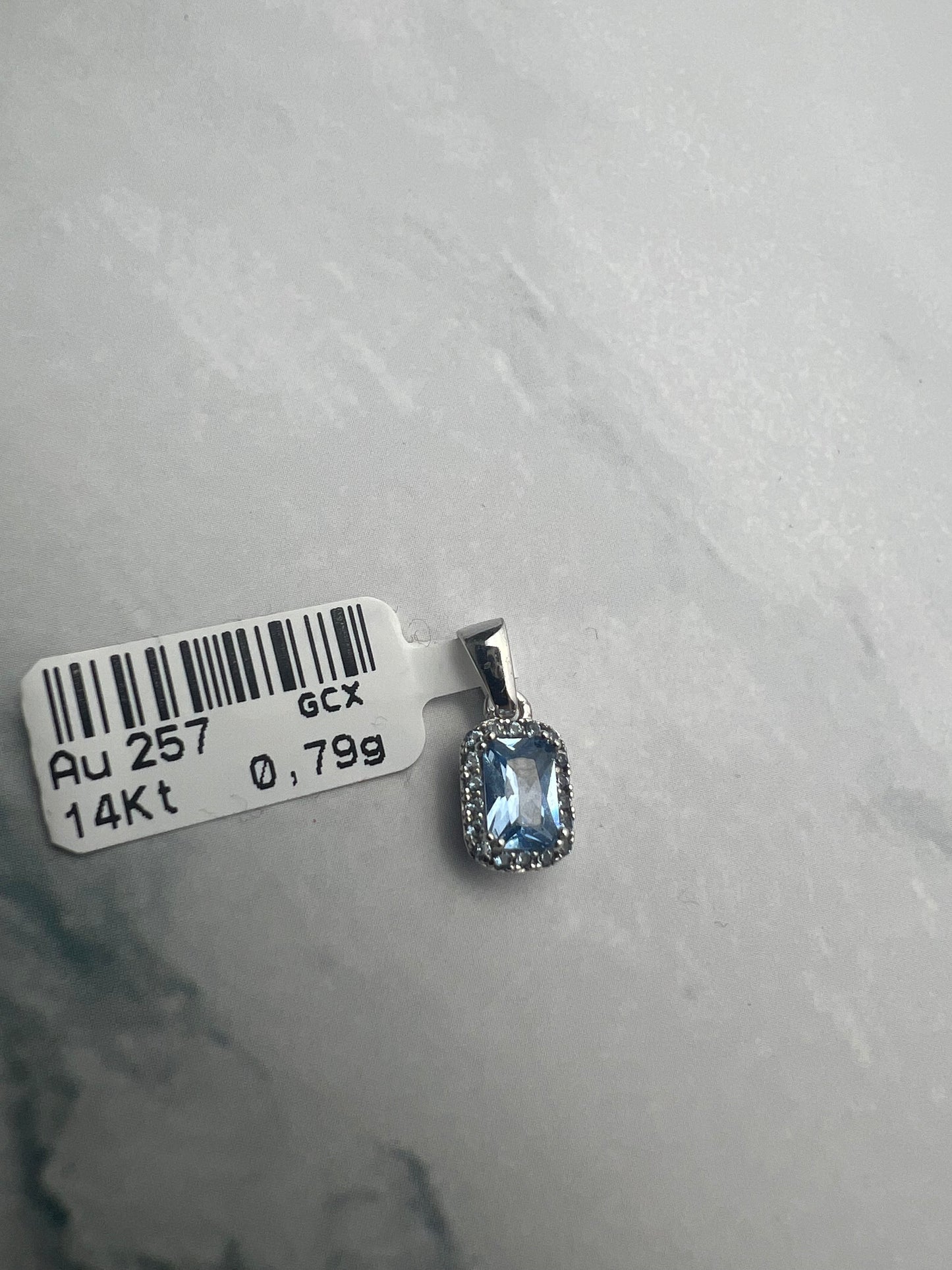 Kék köves fehérarany medál