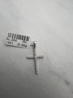 Kereszt fehérarany medál cirkónia kövekkel