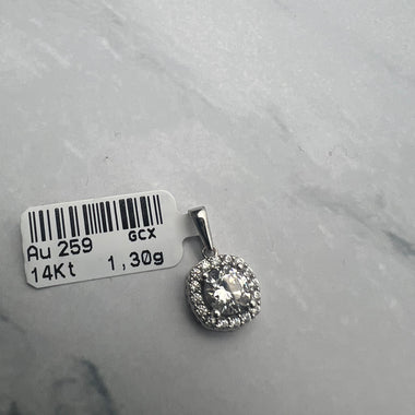 Köves fehérarany medál cirkónia kövekkel