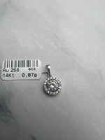 Kerek, cirkónia köves fehérarany medál