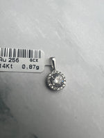 Kerek, cirkónia köves fehérarany medál