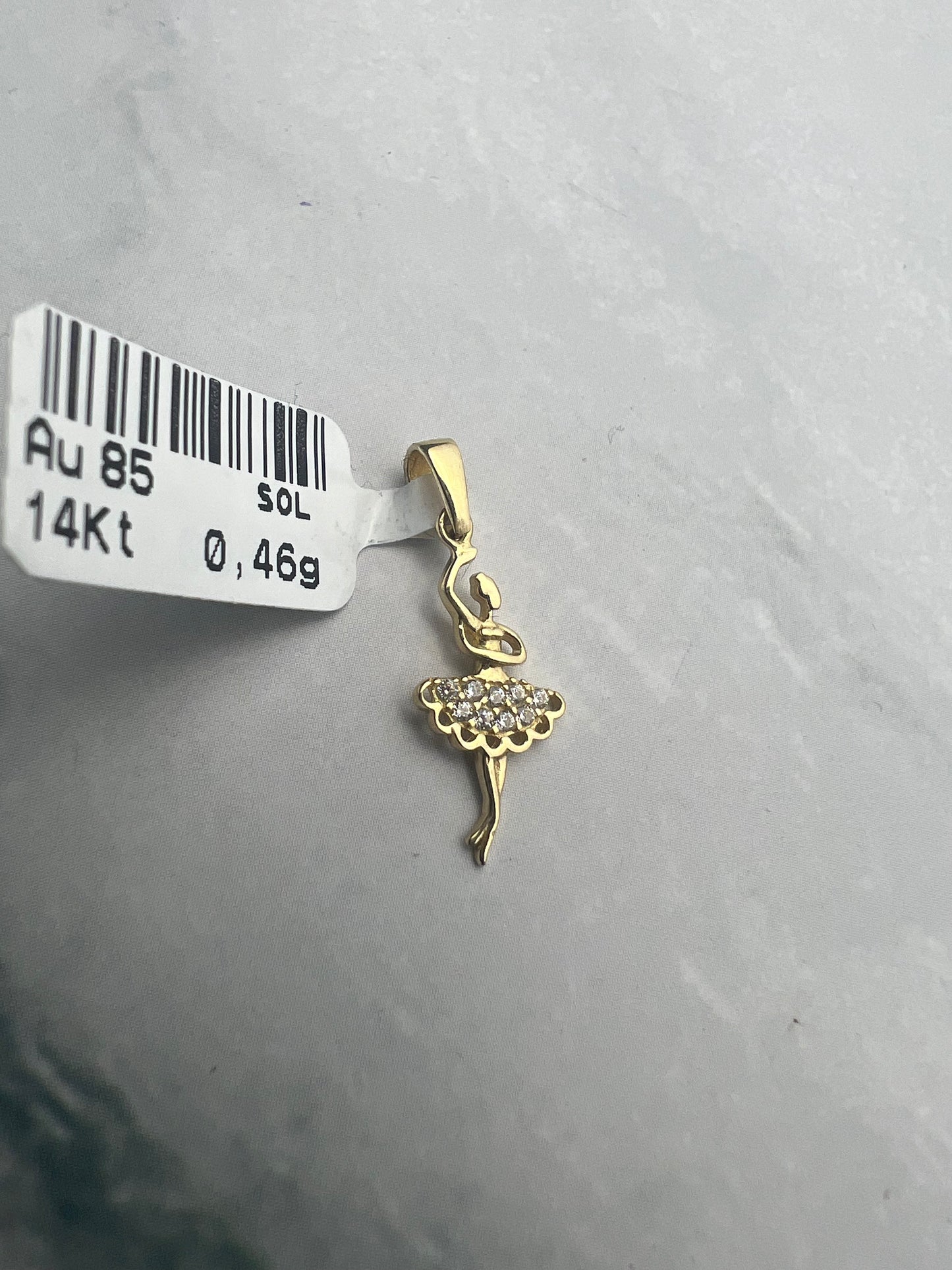 Balerina sárgaarany medál cirkónia kövekkel