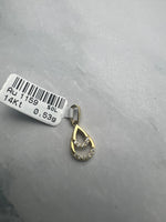 Különleges alakú sárgaarany medál cirkónia kövekkel