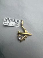 Repülőgép arany medál cirkónia kővel