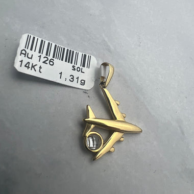 Repülőgép arany medál cirkónia kővel