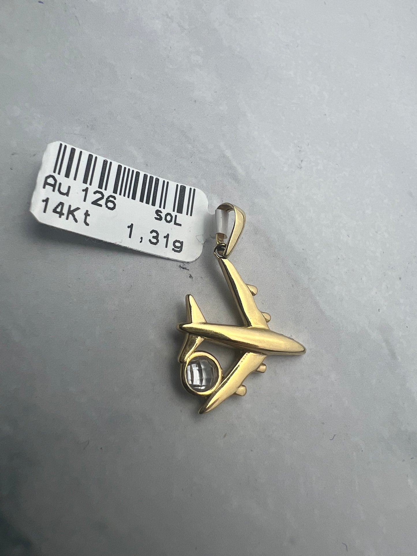 Repülőgép arany medál cirkónia kővel