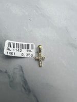 Mini kereszt arany medál cirkónia kövekkel