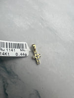 Mini kereszt arany medál cirkónia köves