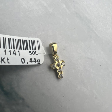 Mini kereszt arany medál cirkónia köves