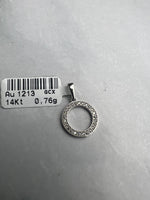 Kör alakú fehérarany medál cirkónia kövekkel