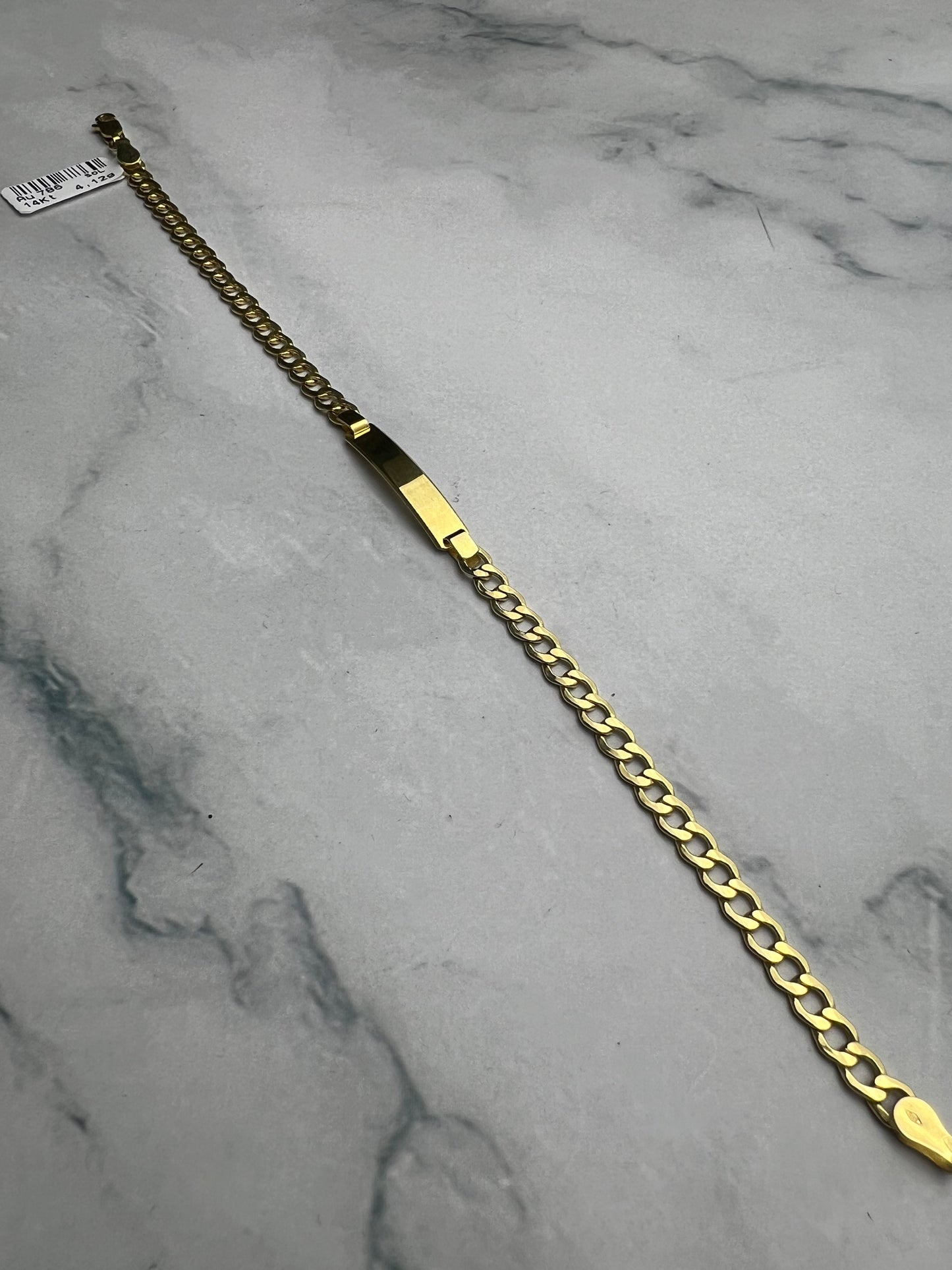 Karlánc sárgaarany, gravírozható betéttel