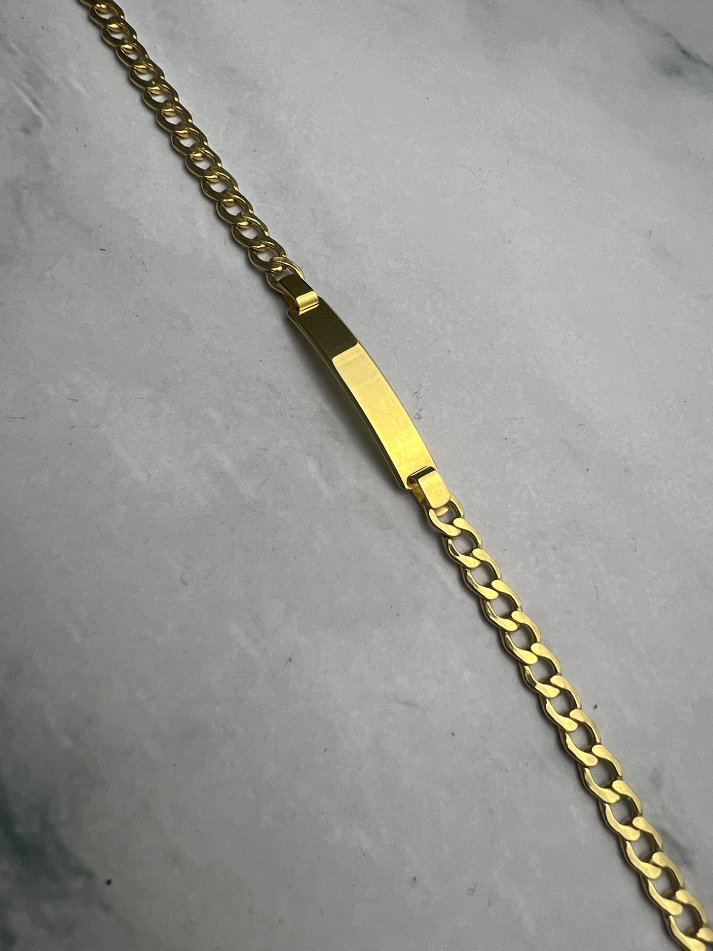 Karlánc sárgaarany, gravírozható betéttel