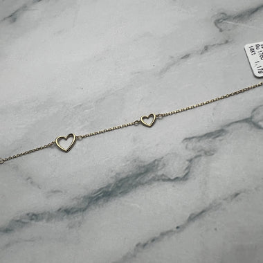 Karlánc sárgaaranyból, anker szemekből, szivecskékkel