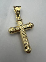 Kisebb méretű görög mintás arany kereszt medál