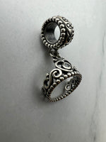 Tiara alakú függő ezüst charm