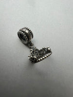 Tiara alakú függő ezüst charm