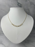 Gömb és karika betétes arany nyaklánc