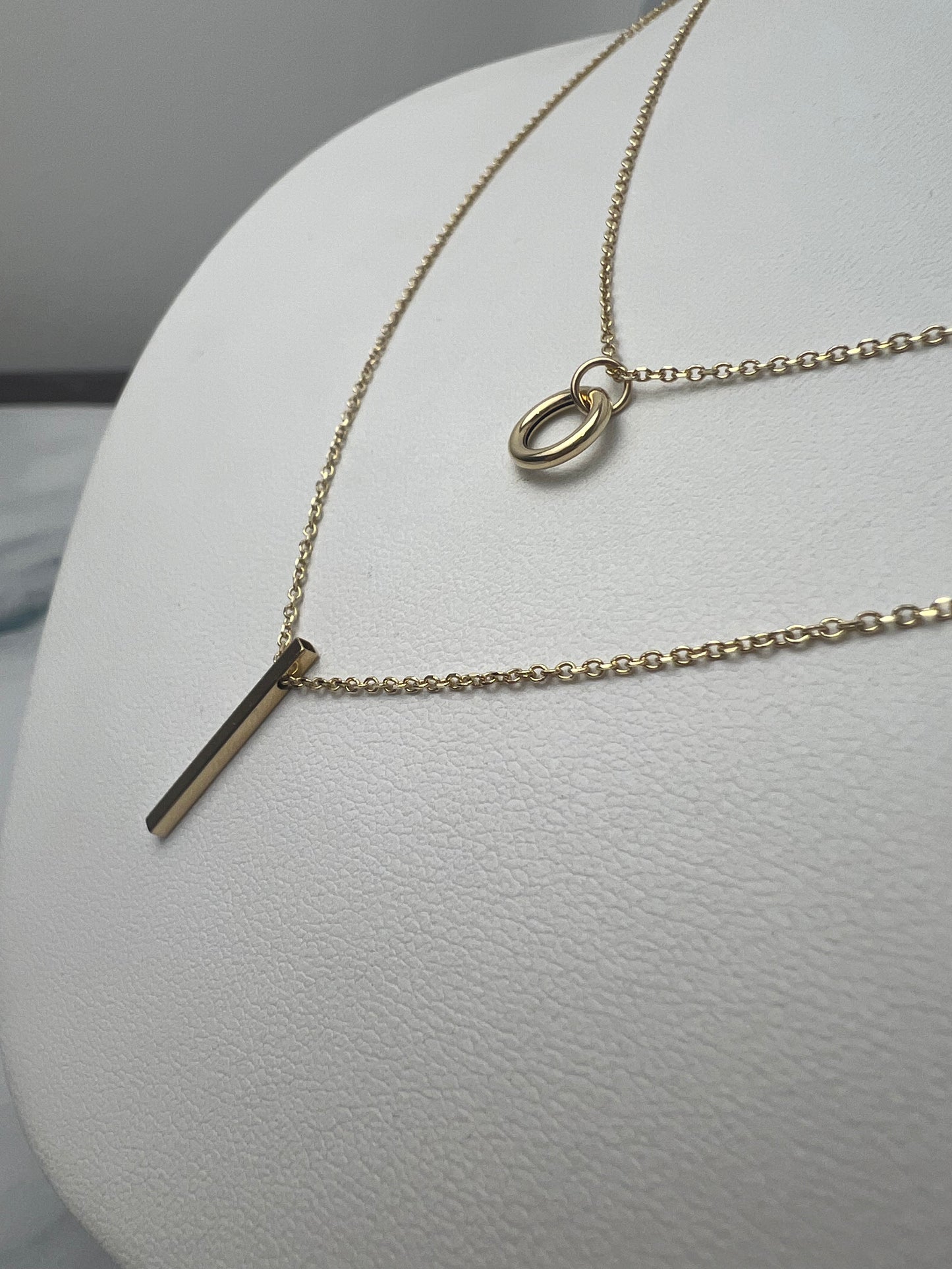 Dupla soros karikás-pálcás arany nyaklánc