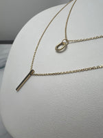 Dupla soros karikás-pálcás arany nyaklánc